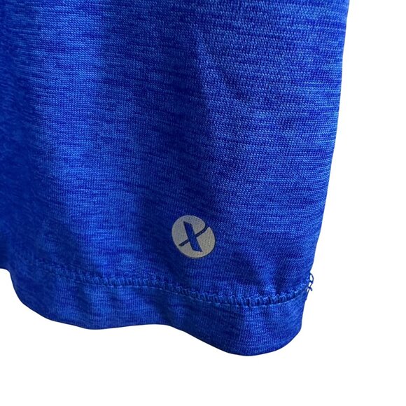 Xersion Womens Blue Semi Fit V Neck Short Sleeve Shirt Size 1X Polyester - Picture 2 of 11